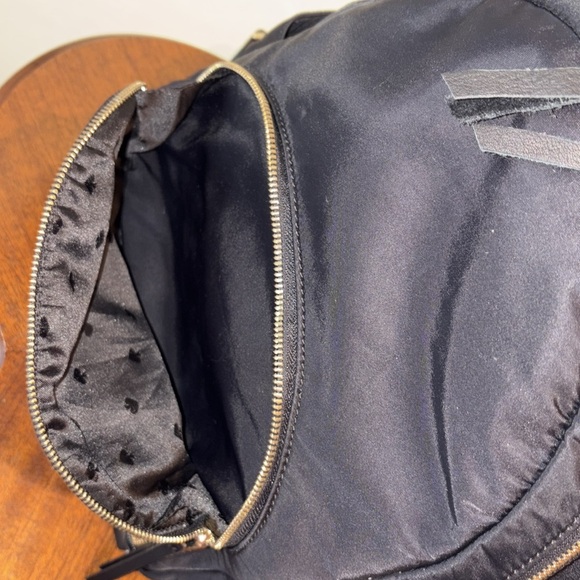 Kate Spade  backpack  sling back  knapsack  nylon Black. Gold tone. HW like new. - Picture 11 of 15